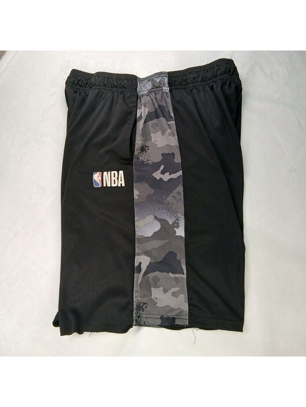 NBA Black and Gray Camouflage Athletic Shorts with Elastic Waistband